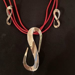 Custom Sterling Silver Pendant and Earrings